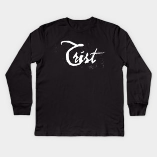 TRIST distressed black metal logo text Kids Long Sleeve T-Shirt